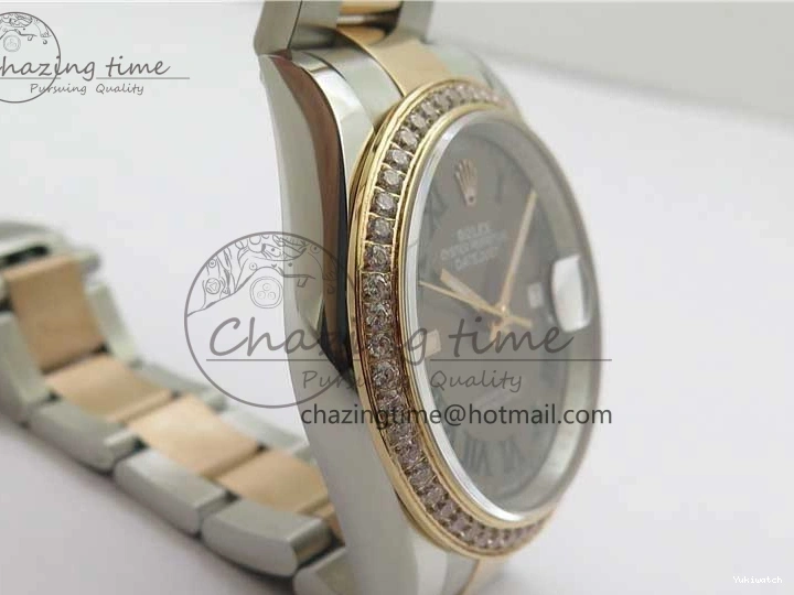 126281 Bracelet BP Gray DateJust Oyster 1:1 Best on Edition Maker RG SS 36 Roman Dial 0417